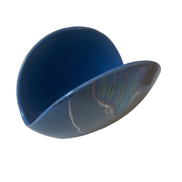 Vintage Nielsen's Ceramics Overlay Handmade Turquoise Napkin Holder Rare to Find - Picture 8 of 16